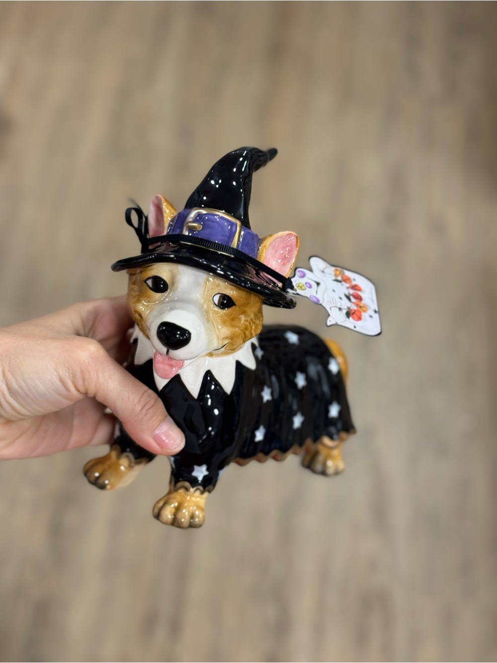 Blue Sky Clayworks Corgi Halloween Witch Costume Ceramic New Dog